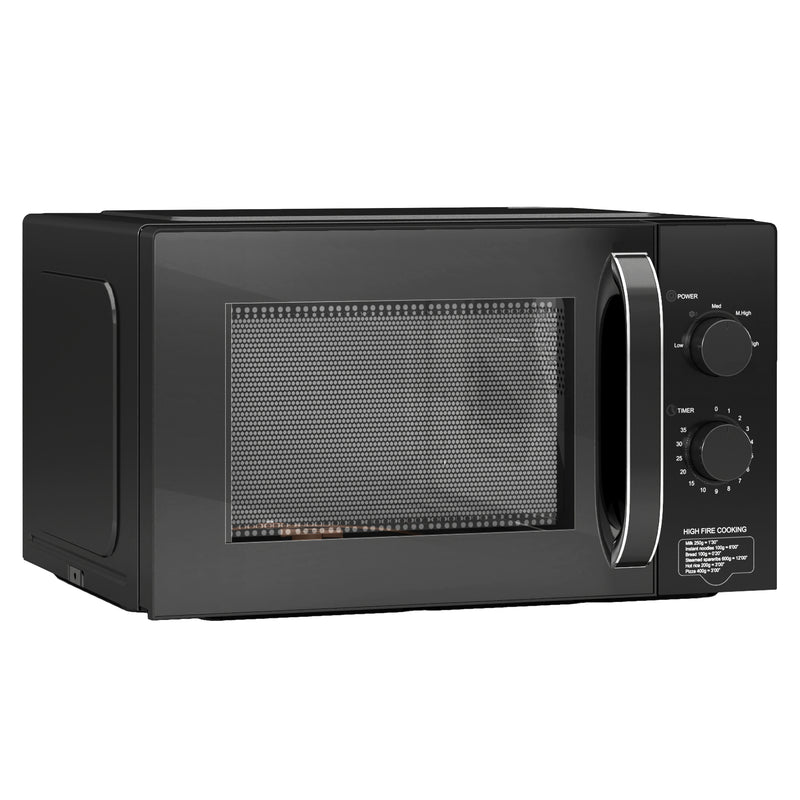 23L 800W Small Black Manual Microwave With 5 Power Levels and Defrost by HOMCOM
