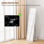 Full Length Wall Mirror 37 x 157 cm With Slim Frame For Bedroom Or Hallway White AOSOM