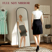 Black 165cm Full Length Standing Mirror With Aluminium Frame For Bedroom Or Hallway