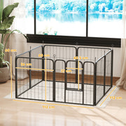 8 Panel Heavy Duty Dog Playpen With Door for Small Dogs 60cm High Indoor Outdoor by PawHut