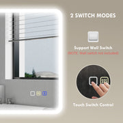 Backlit LED Bathroom Mirror 60 x 80 cm with Bluetooth and Demister in Silver Tone