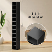 Tall Black CD Storage Tower Holds 204 Discs Slim Media Shelf Unit by HOMCOM