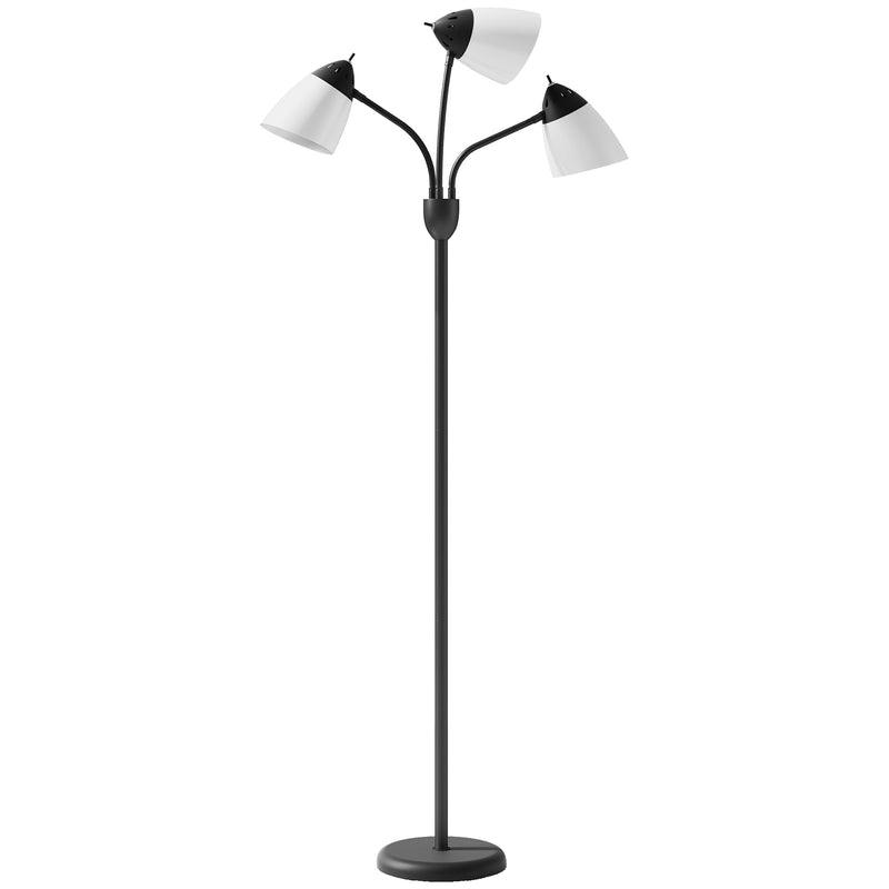 Arc Floor Lamp with 3 Adjustable Lights and Colour Temperature Control for Living Room, Black