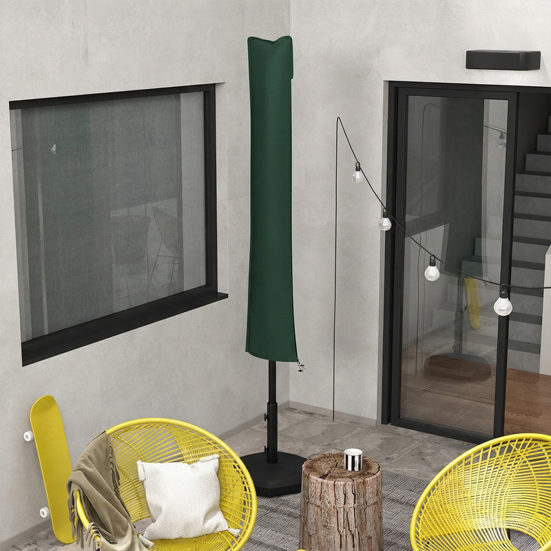 Umbrella Cover Waterproof Protection for Garden Parasol with Zip and Buckle Green Outsunny