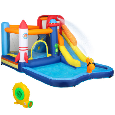 5 in 1 Kids Bouncy Castle with Water Slide Splash Pool and Blower by Outsunny AOSOM