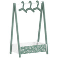 Kids Clothes Rail with Shelf and Hangers for Bedroom Storage Ages 3 to 6 Green AOSOM