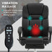 Black Six Point Heated Vibrating Massage Executive Office Chair with Lumbar Support by Vinsetto