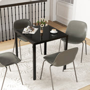 Square Glass Dining Table for Small Kitchens or Dining Rooms Seats 2 to 4 Black AOSOM