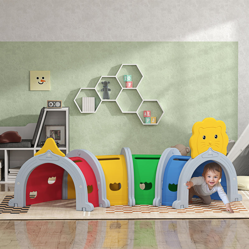 Kids Play Tunnel Lion Design for Indoor and Outdoor Crawl and Climb Ages 3-6 by AIYAPLAY Aiyaplay