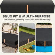 Sandpit Cover Waterproof Outdoor Protector Keeps Sand Clean and Dry Black AOSOM