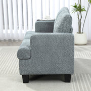 Light Grey 2 Seater Loveseat Sofa Chenille Fabric with Removable Cushions for Living Room by HOMCOM