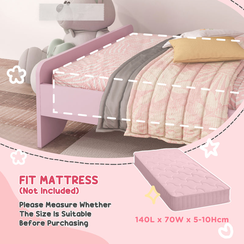 Kids Wooden Bedroom Furniture Set with Bed Dressing Table and Stool for Ages 3 to 6 Years, Pink