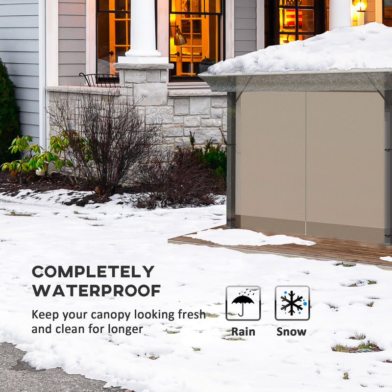 Waterproof 3 x 3m Gazebo Canopy Cover Ideal for Outdoor Events and Garden Use Grey AOSOM