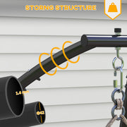 Black C Shape Metal Hammock Chair Stand for Indoor and Outdoor Hanging Swing Use