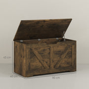 100L Storage Trunk with Safety Hinges Ideal for Home Organisation Rustic Brown 80x40x45 cm