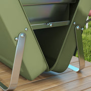 Green Portable Metal BBQ Grill With Carry Handle For Camping And Outdoor Cooking