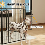 6 Panel Portable Dog Playpen with Door 100cm High for Large Dogs Black by PawHut