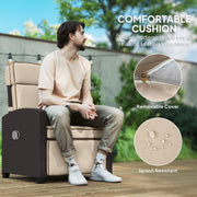 Rattan Garden Recliner Chair With Adjustable Backrest Cushion and Footrest by Outsunny