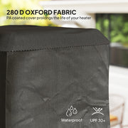 Black Full Length Gas Pyramid Patio Heater Cover UPF 30+ Oxford Fabric with Zip by Outsunny