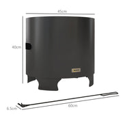 Smokeless 45cm Portable Fire Pit Wood Burning Bonfire Stove With Poker for Garden Camping by Outsunny