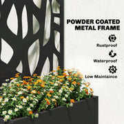 Raised Garden Bed with Trellis for Climbing Plants and Privacy Screen Black Outsunny