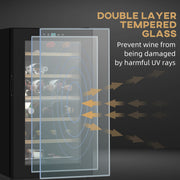 24 Bottle Wine Fridge with Digital Controls and Glass Door for Home Bar Use Black