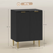 Adjustable Sideboard with Storage Shelves Ideal for Living Room or Hallway Black AOSOM