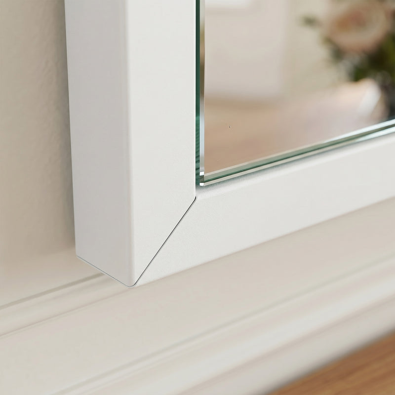 Hallway Wall Mirror for Brightening Narrow Spaces with Easy Hang White