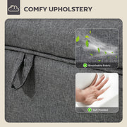 Linen Storage Ottoman with Padded Seat and Wooden Legs Ideal for Bed End or Hallway Charcoal Grey