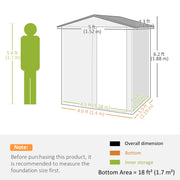 Grey 5ft x 4.3ft Outdoor Garden Storage Shed with Wood Effect Finish