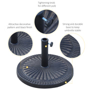 14kg Round Resin Garden Parasol Base Outdoor Umbrella Stand Bronze by Outsunny