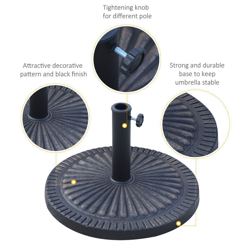 14kg Round Resin Garden Parasol Base Outdoor Umbrella Stand Bronze by Outsunny