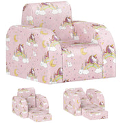 Foldable Toddler Snuggle Chair with Soft Sponge Seat for Bedroom or Playroom Use, Pink