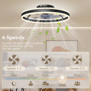 Ceiling Fan with Adjustable Light for Year Round Comfort and Quiet Bedroom Use Black AOSOM