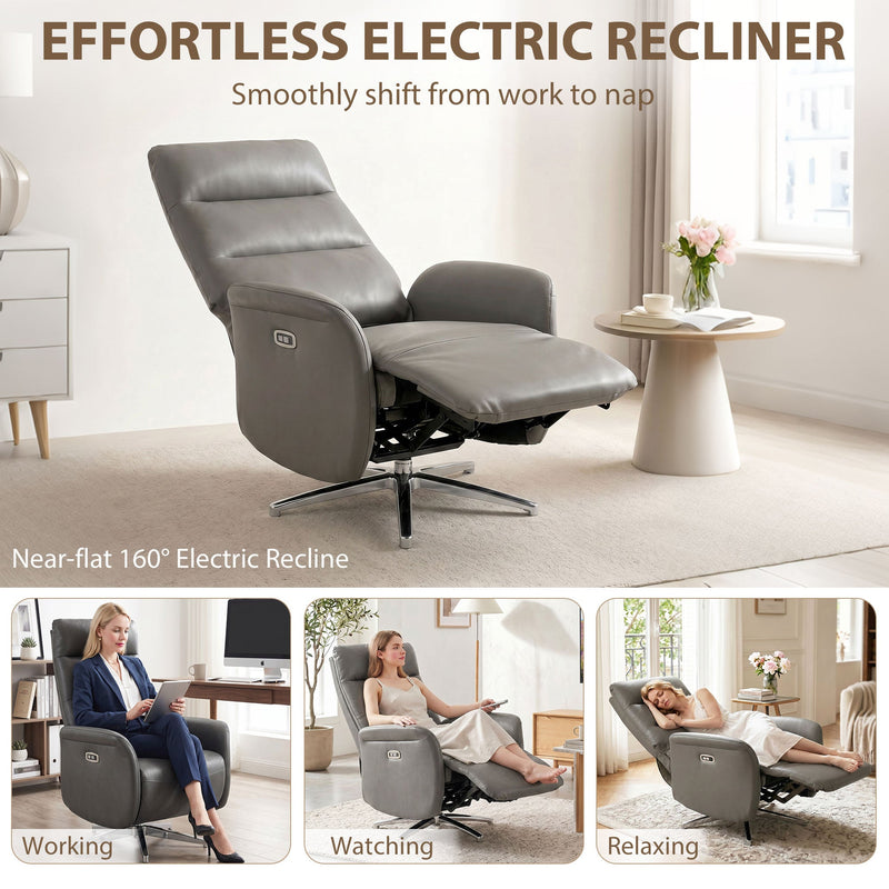 Electric Recliner Chair With Full-Body Support and USB Charging for Living Room Comfort
