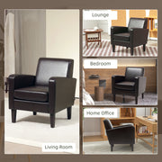 Brown Faux Leather Armchair with Simple Modern Design by HOMCOM