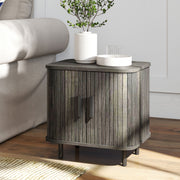 Bedside Table Sliding Door Grey - detail 5