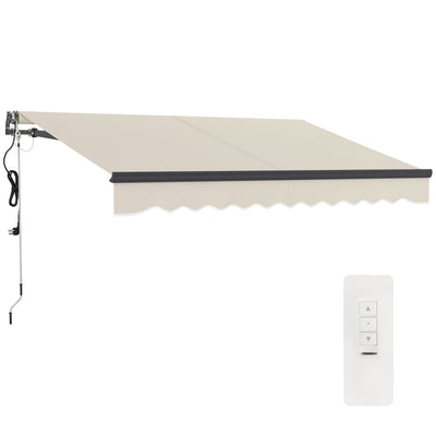 Beige 2.5 x 3m Electric Awning with Remote Control For Instant Shade by Outsunny