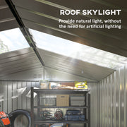 9x6 Metal Garden Storage Shed With Foundation Kit and Vents for Outdoor Organisation, Grey