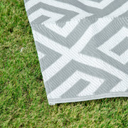 Reversible Light Grey Outdoor Rug 152x243cm for Camping Garden or Indoor Use