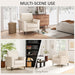 Beige Linen Look Armchair with Padded Seat and Wooden Legs by HOMCOM
