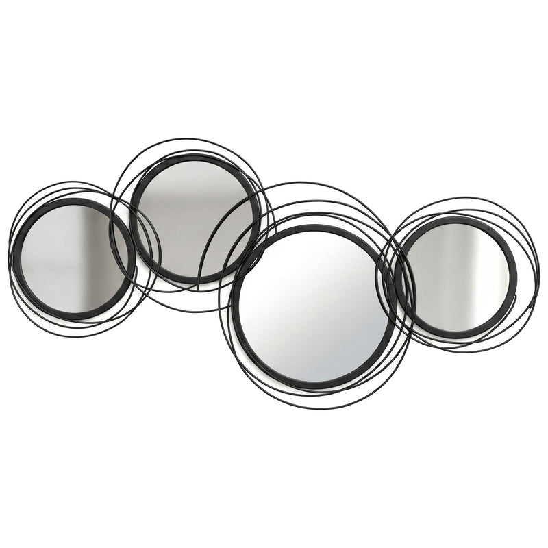 Metal Wall Mirror for Hallway or Living Room with Modern Asymmetrical Frame Black
