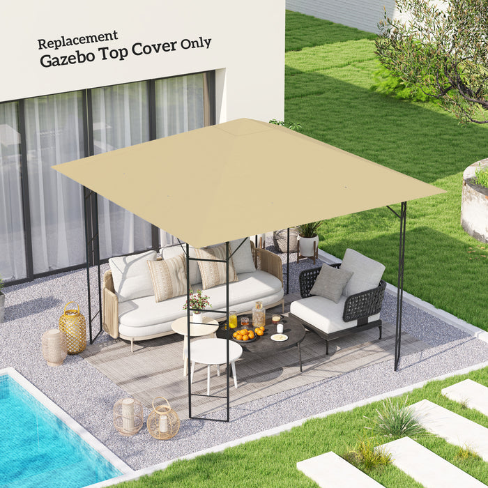 Beige 3m x 3m Gazebo Canopy Replacement Cover Water Resistant with UPF30+ by Outsunny