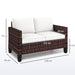 Brown Two Seater Rattan Outdoor Sofa for Garden and Patio by Outsunny