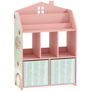 Kids Toy Storage Shelf with Book Display and Drawers for Easy Organisation Pink AOSOM