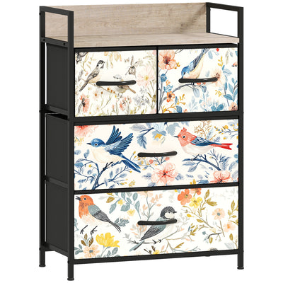 4 Drawer Chest of Drawers with Spacious Storage for Bedroom or Living Room White