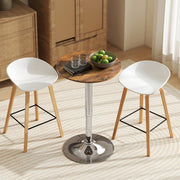 Swivel Round Bar Table with Adjustable Height for Kitchen or Cafe Use Rustic Brown AOSOM