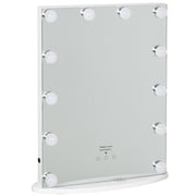 White Hollywood Makeup Mirror With 12 Dimmable LED Bulbs For Dressing Table Use