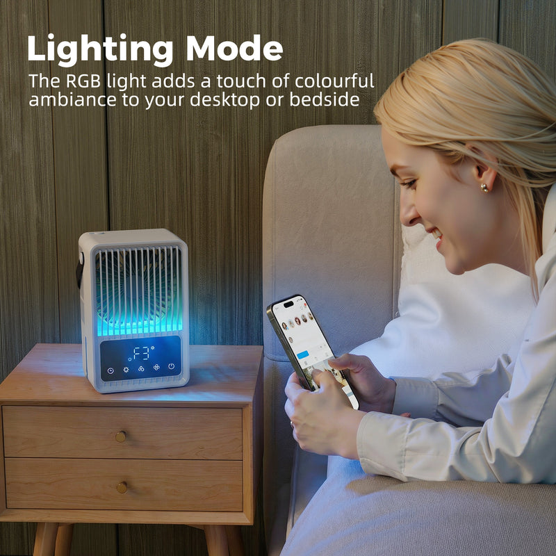 Desk Fan and Humidifier for Cool Comfortable Workspace with Touch Controls Black AOSOM