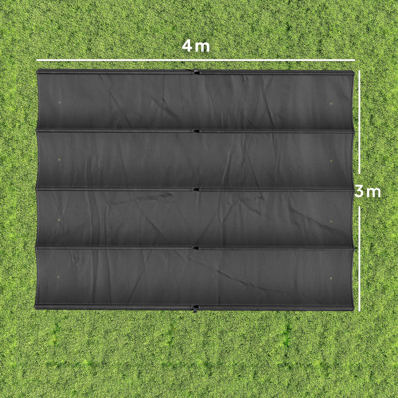 UV Resistant Retractable Replacement Pergola Canopy 4 x 3 m Ideal For Outdoor Shade Dark Grey Outsunny